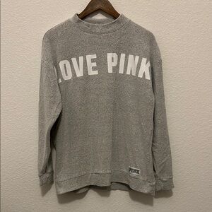 Victoria's Secret Pink Terry Cloth Funnel Neck Sweater Size S